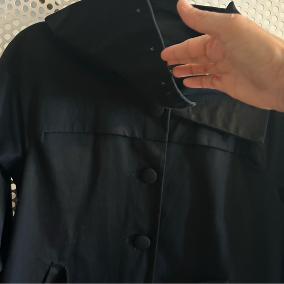 Banana Republic Wide Collar Trench-style Coat Size S in Black GUC - Picture 13 of 13